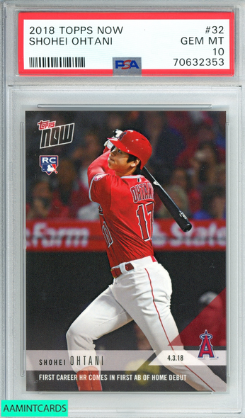 2018 TOPPS NOW SHOHEI OHTANI #32 ROOKIE PSA 10 GEM MT 70632353