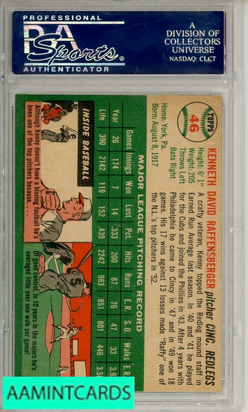 1954 TOPPS KEN RAFFENSBERGER #46 PSA 7 NM 22586721 1954 TOPPS KEN RAFFENSBERGER #46 PSA 7 NM 22586721