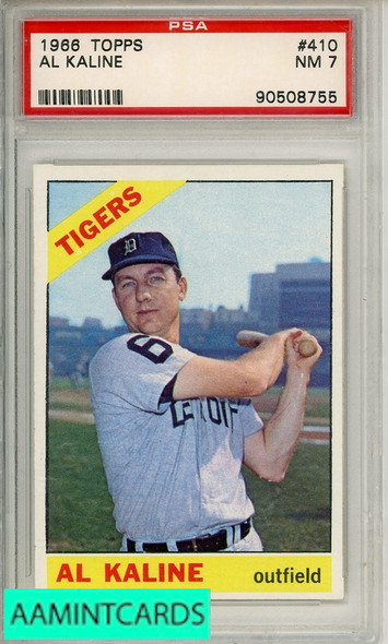 1966 TOPPS AL KALINE #410 PSA 7 NM 90508755 1966 TOPPS AL KALINE #410 PSA 7 NM 90508755
