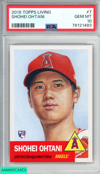 2018 TOPPS LIVING SHOHEI OHTANI #7 ROOKIE RC ANGELS PSA 10 GEM MT 78121483 2018 TOPPS LIVING SHOHEI OHTANI #7 ROOKIE RC ANGELS PSA 10 GEM MT 78121483