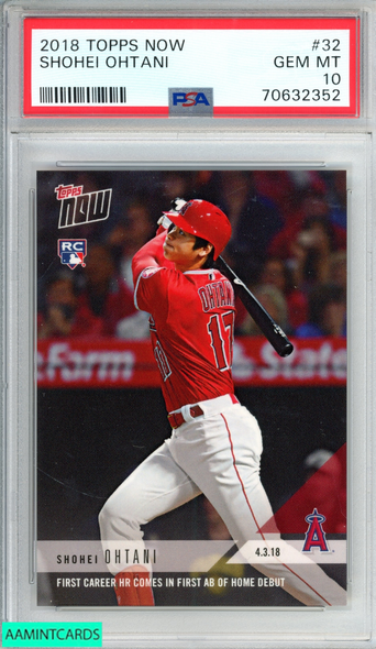2018 TOPPS NOW SHOHEI OHTANI #32 ROOKIE RC ANGELS PSA 10 GEM MT 70632352