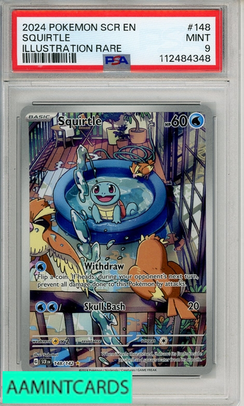 2024 POKEMON SCR EN-STELLAR CROWN SQUIRTLE #148 ILL RARE PSA 9 MINT 112484348