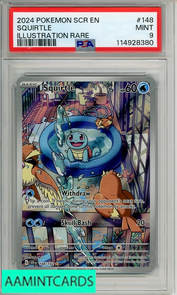 2024 POKEMON SCR EN-STELLAR CROWN SQUIRTLE #148 ILL RARE PSA 9 MINT 114928380