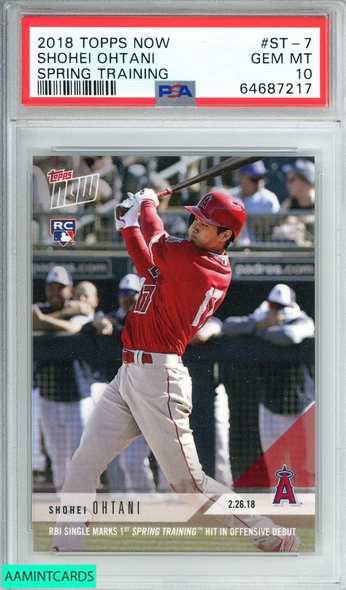 2018 TOPPS NOW  SHOHEI OHTANI #ST-7 SPRING TRAINING RC PSA 10 GEM MT 64687217