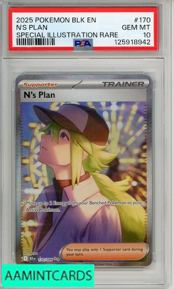 2025 POKEMON BLK EN-BLACK BOLT NS PLAN #170 SIR PSA 10 GEM MT 125918942