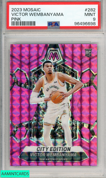 2023 PANINI MOSAIC VICTOR WEMBANYAMA #282 PINK 31 OF 149 ROOKIE RC PSA 9 96496698