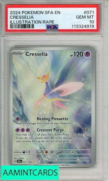 2024 POKEMON SFA EN-SHROUDED FABLE CRESSELIA #071 ILLUST RARE PSA 10 113324819