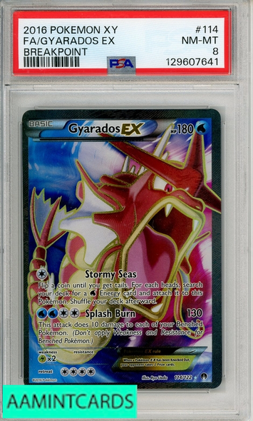 2016 POKEMON XY BREAKPOINT FA GYARADOS EX #114  PSA 8 NM-MT 129607641