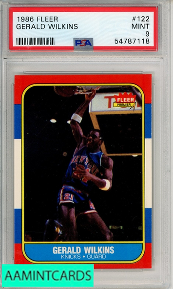 1986 FLEER GERALD WILKINS #122 PSA 9 MINT  ROOKIE RC 54787118