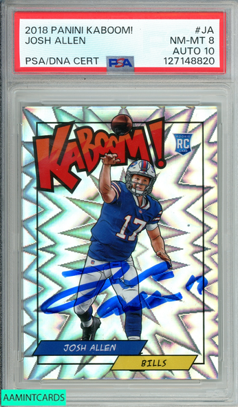 2018 PANINI KABOOM! JOSH ALLEN #JA KABOOM! ROOKIE PSA 8 NM MT AUTO GEM MT 10 127148820