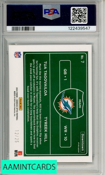 2024 PANINI DONR OPTIC DOWNTN DUO TAGOVAILOA HILL #7 BLK PAND PSA 10 122439547