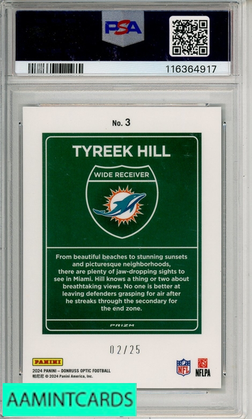 2024 PANINI DONRUSS OPTIC DOWNTOWN TYREEK HILL #3 BLK PANDORA PSA 10 116364917