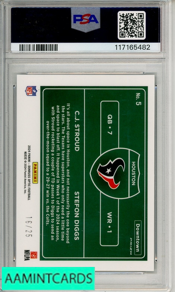 2024 PANINI DONRUSS OPTIC DWNTN DUO STROUD DIGGS #5 BLK PAND PSA 10 117165482