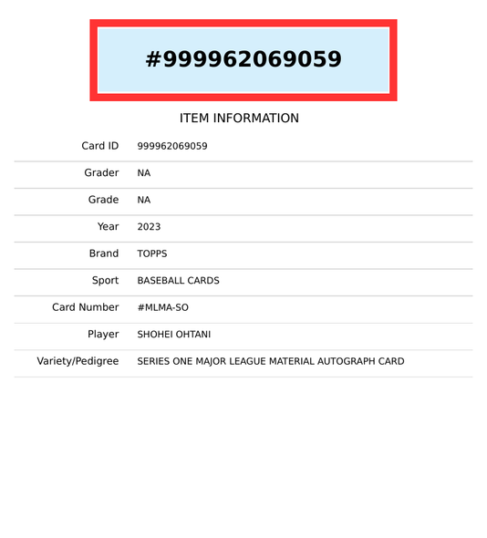 2023 TOPPS SERIES ONE SHOHEI OHTANI #MLMA-SO AUTO 43 OF 50 999962069059