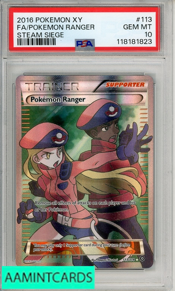 2016 POKEMON XY STEAM SIEGE FA POKEMON RANGER #113 PSA 10 GEM MT 118181823