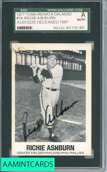 1977 TCMA RENATA GALASSO RICHIE ASHBURN AUTO #14 SGC A 8217137-001