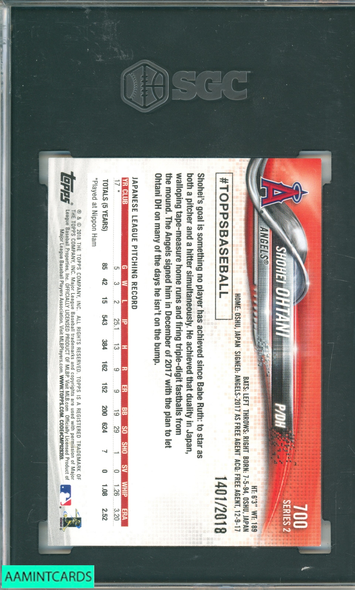 2018 TOPPS SHOHEI OHTANI #700 GOLD 1401 OF 2018 ROOKIE RC ANGELS SGC 9.5 MINT+ 5117146
