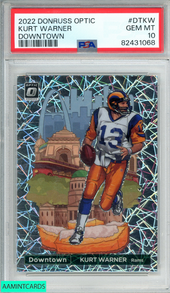 2022 PANINI DONRUSS OPTIC DOWNTOWN KURT WARNER #DTKW RAMS HOF PSA 10 GEM MT 82431068