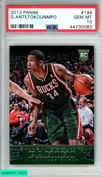 2013 PANINI GIANNIS ANTETOKOUNMPO #194 ROOKIE RC BUCKS PSA 10 GEM MT 44730083