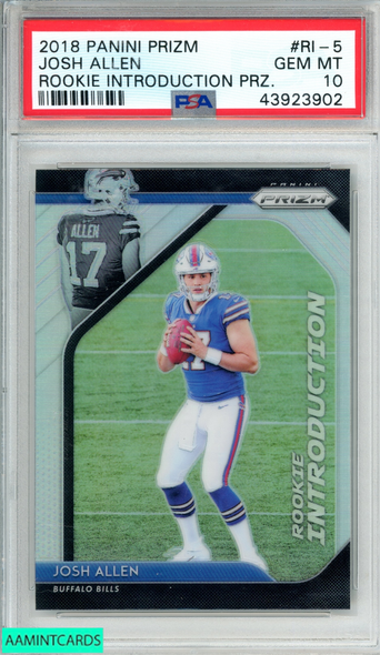 2018 PANINI PRIZM ROOKIE INTRODUCTION JOSH ALLEN #RI-5 RC BILLS PSA 10 GEM MT 43923902