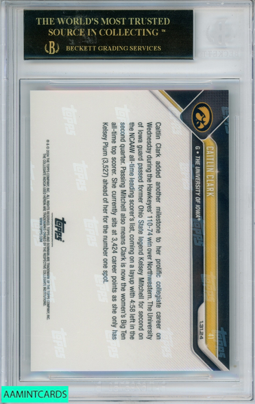 2023 BOWMAN UNIVERSITY NOW CAITLIN CLARK #41 ROOKIE BGS 10 PRISTINE BLACK LABEL 0018387827