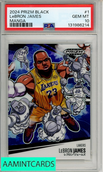 2024 PANINI PRIZM BLACK MANGA LEBRON JAMES #1 PSA 10 GEM MT 131986214