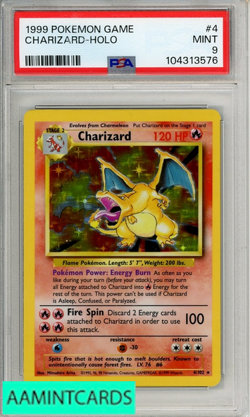 1999 POKEMON GAME CHARIZARD-HOLO #4 PSA 9 MINT 104313576