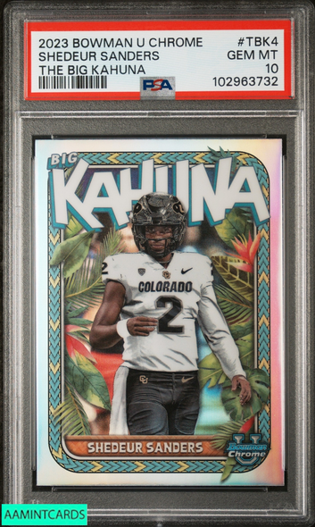 2023 BOWMAN UNIVERSITY CHROME THE BIG KAHUNA SHEDEUR SANDERS #TBK4 PSA 10 102963732