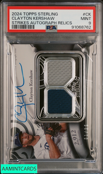 2024 TOPPS STERLING CLAYTON KERSHAW STERLING STRIKES AUTO RELIC 1 OF 25 PSA 9 91068762