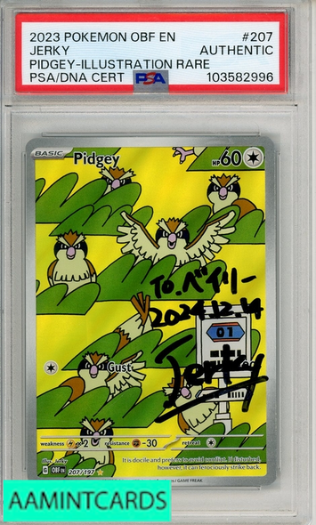 2023 POKEMON OBF EN PIDGEY #207 ILL RARE PSA AUTHENTIC  JERKY AUTO 103582996