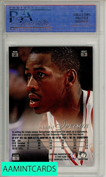 1996 FLAIR SHOWCASE LEGACY COLLECTION ALLEN IVERSON #3 ROW 2 PSA 10 RC 40001753
