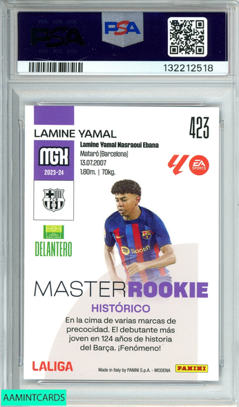 2023-24 PANINI MEGACRACKS LALIGA EA SPORTS LAMINE YAMAL #423 RC PSA 6 EX-MT 132212518