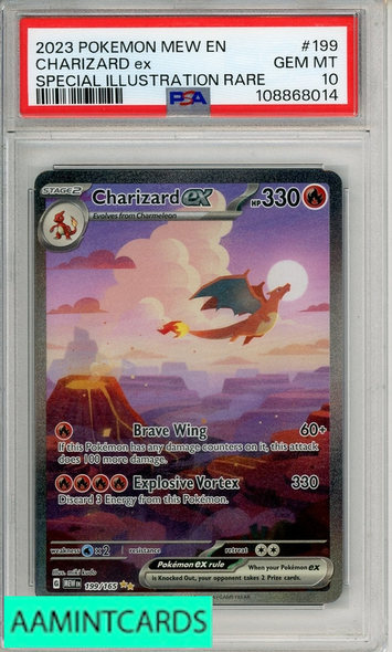 2023 POKEMON MEW EN-151 CHARIZARD EX #199 SPECIAL ILLUSTRATION RARE PSA 10 108868014