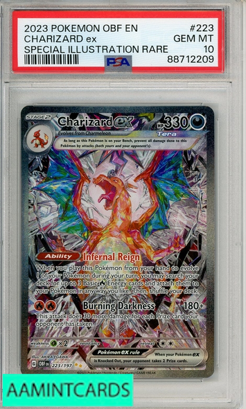 2023 POKEMON OBF EN-OBSIDIAN FLAMES CHARIZARD EX #223 SIR PSA 10 GEM MT 88712209