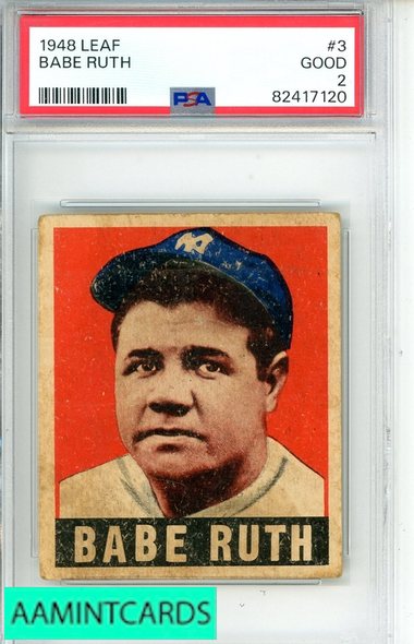 1948 LEAF BABE RUTH #3 PSA 2 GOOD 82417120
