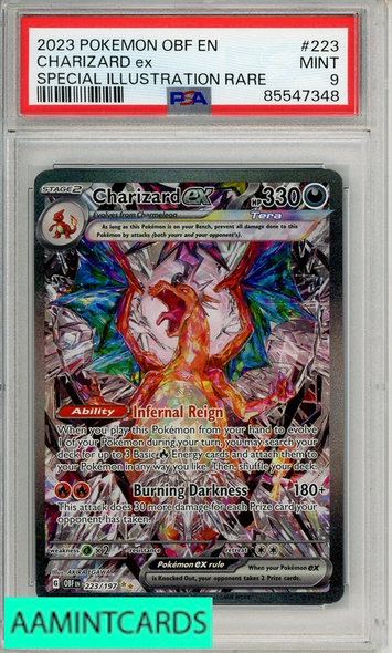 2023 POKEMON OBF EN-OBSIDIAN FLAMES CHARIZARD EX #223 SIR PSA 9 MINT 85547348