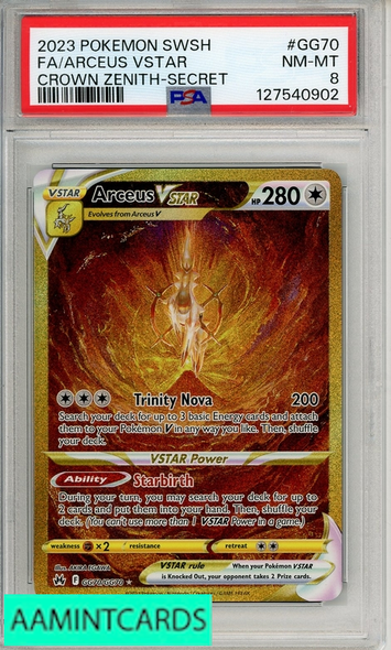2023 POKEMON SWORD SHIELD CROWN ZENITH FA ARCEUS VSTAR #GG70 SECRET PSA 8 127540902
