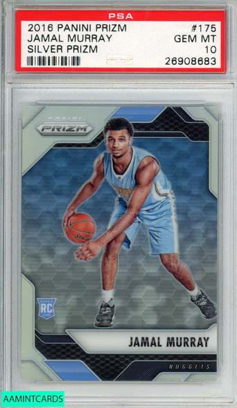 2016 PANINI PRIZM JAMAL MURRAY #175 SILVER PRIZM ROOKIE RC NUGGETS PSA 10 GEM MT 26908683