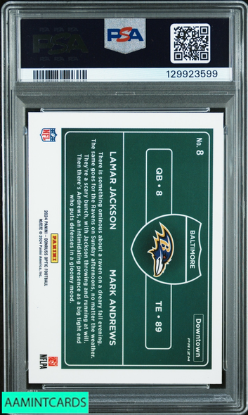 2024 PANINI DONRUSS OPTIC DOWNTOWN DUOS LAMAR JACKSON MARK ANDREWS #8 PSA 9 129923599