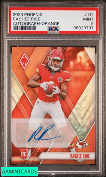 2023 PANINI PHOENIX RASHEE RICE #112 AUTOGRAPH ORANGE 20 OF 20 ROOKIE RC PSA 9 98029737
