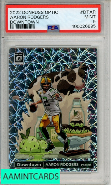 2022 PANINI DONRUSS OPTIC DOWNTOWN AARON RODGERS #DTAR  PSA 9 MINT 100026895