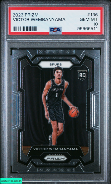 2023 PANINI PRIZM VICTOR WEMBANYAMA #136 ROOKIE RC SPURS PSA 10 GEM MT 95966511