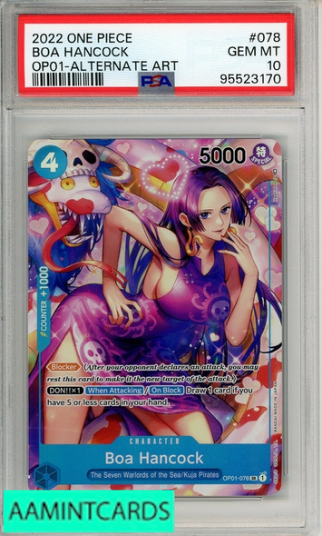 2022 ONE PIECE OP01-ROMANCE DAWN BOA HANCOCK #078 ALT ART PSA 10 95523170