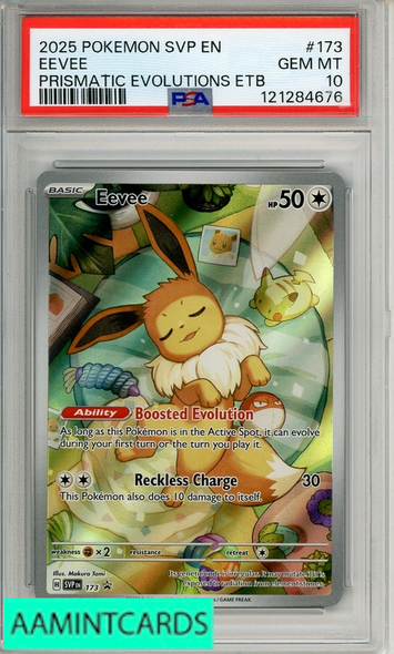 2025 POKEMON SVP EN-SV BSP EEVEE #173 PRISMATIC EVOLUTIONS ETB PSA 10 GEM MT 121284676