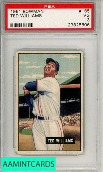 1951 BOWMAN TED WILLIAMS #165 PSA 3 VG 23825806