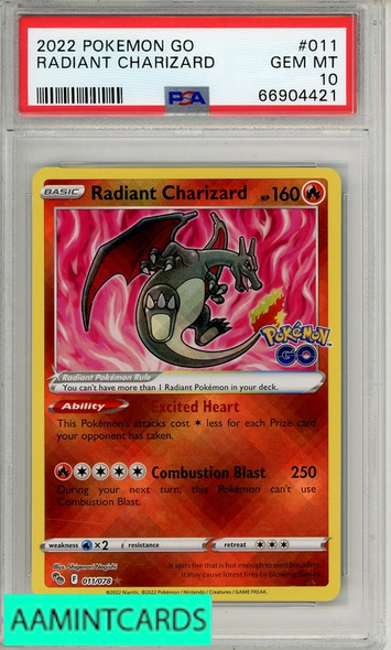 2022 POKEMON GO RADIANT CHARIZARD #011 PSA 10 GEM MT 66904421
