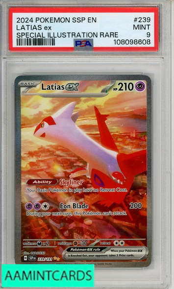 2024 POKEMON SSP EN-SURGING SPARKS LATIAS EX #239 SPECIAL ILLUSTRATION RARE PSA 9 108098608