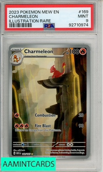 2023 POKEMON MEW EN-151 CHARMELEON #169 ILLUSTRATION RARE PSA 9 MINT 92710974