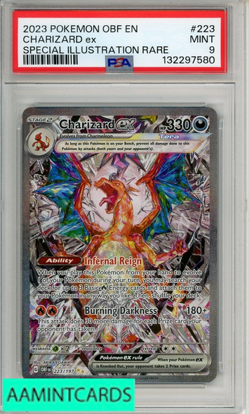 2023 POKEMON OBF EN-OBSIDIAN FLAMES CHARIZARD EX #223 SIR PSA 9 MINT 132297580