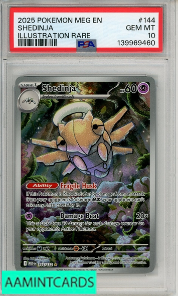 2025 POKEMON MEG EN-MEGA EVOLUTION SHEDINJA #144 ILLUSTRATION RARE PSA 10 139969460